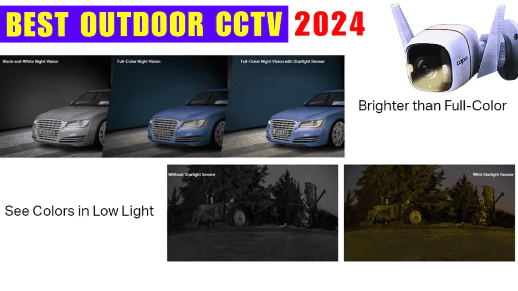 Outdoor CCTV with colored night vision