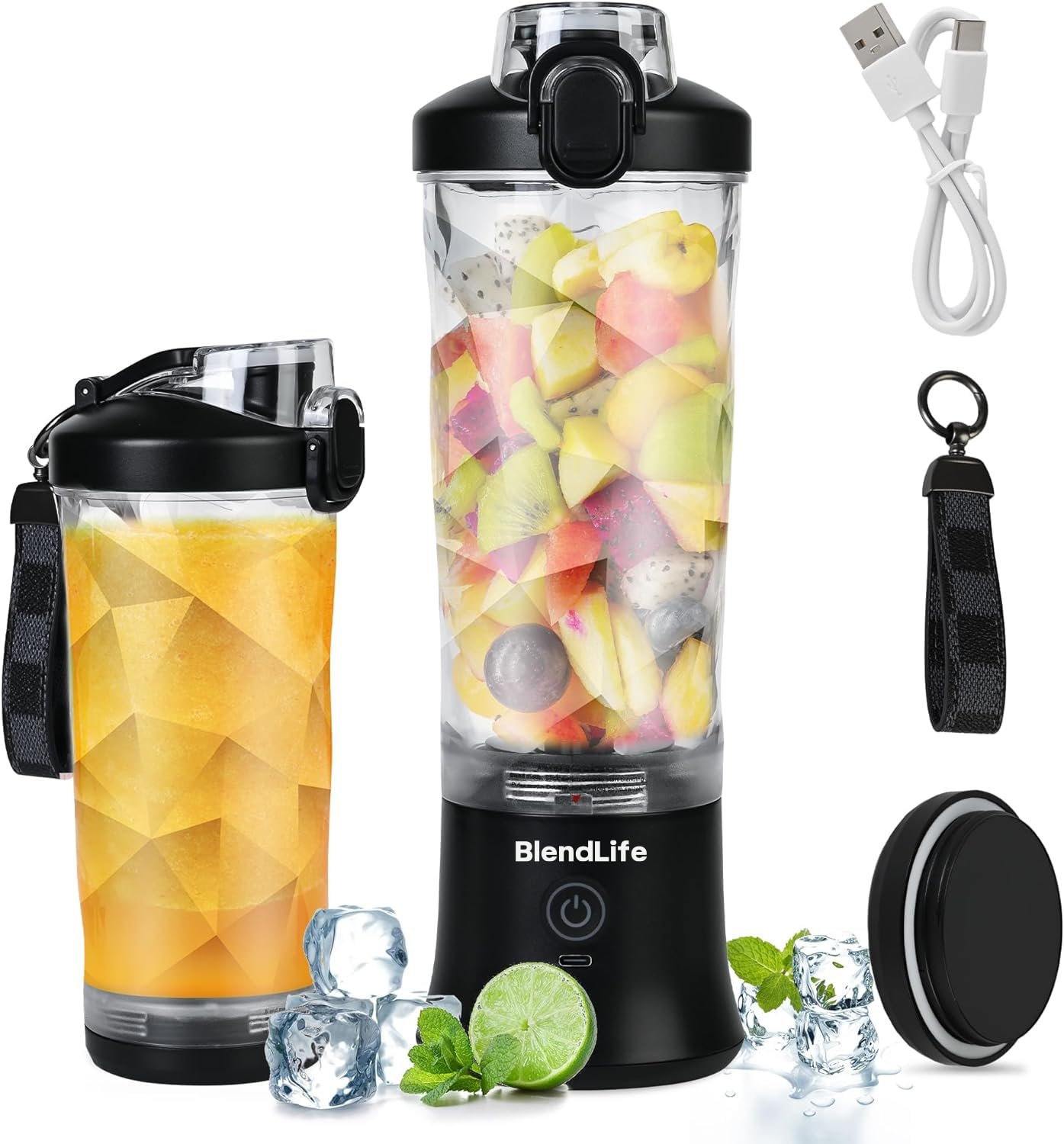 BlendLife Ultra Waterproof Portable Juicer & Blender for Juices, Shakes, Smoothies | Pulse Mode, LED Lights, 230W, 4000mAh Battery, Inbuilt Sipper & Carry Handle, 600ml Convertible Jar – Black BlendLife Ultra Waterproof Portable Juicer & Blender for Juices, Shakes, Smoothies | Pulse Mode, LED Lights, 230W, 4000mAh Battery, Inbuilt Sipper & Carry Handle, 600ml Convertible Jar – Black